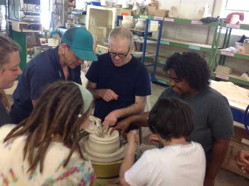 community inclusion, first round of pottery lessons