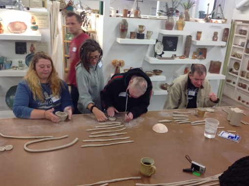wnc group homes, first round of pottery lessons